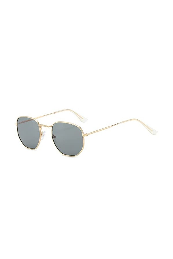 ZXCVWWE Lunettes de soleil polarisées hexagonales pour femmes et hommes vintage surdimensionnées carrées lunettes de plage ca
