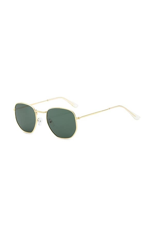 ZXCVWWE Lunettes de soleil polarisées hexagonales pour femmes et hommes vintage surdimensionnées carrées lunettes de plage ca