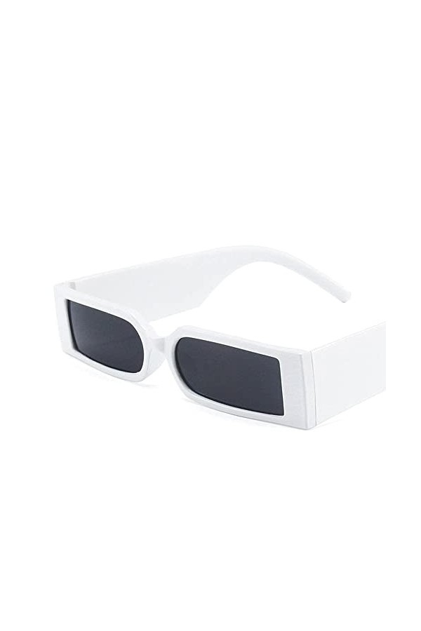 Wmool Lunettes de soleil rétro Broadside - Petites lunettes de soleil rectangulaires - Style hip-hop - Tendance - UV400 - Mod