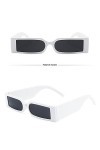Wmool Lunettes de soleil rétro Broadside - Petites lunettes de soleil rectangulaires - Style hip-hop - Tendance - UV400 - Mod