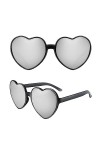 Lunettes de Soleil Forme de Coeur Lunettes à Cœur Multicolore Lunettes en Forme de Coeur Lunettes Premium pour Hommes et Femm