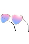 Lunettes de Soleil Hippie des Années 70 Cœur à Monture en Métal Rouge, Bleu 