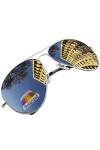 MFAZ Morefaz Ltd Homme Femme Pilot Miroir Polarisée Lunettes de Soleil Lunettes de Cas Lentille Miroir A Silver Miroir 