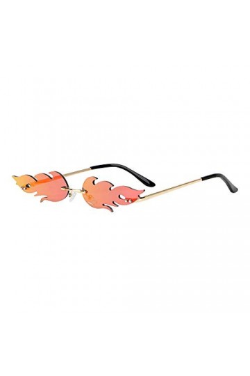 NOPNOG Lunettes de soleil sans monture, verres en forme de flamme UV400 rouge 
