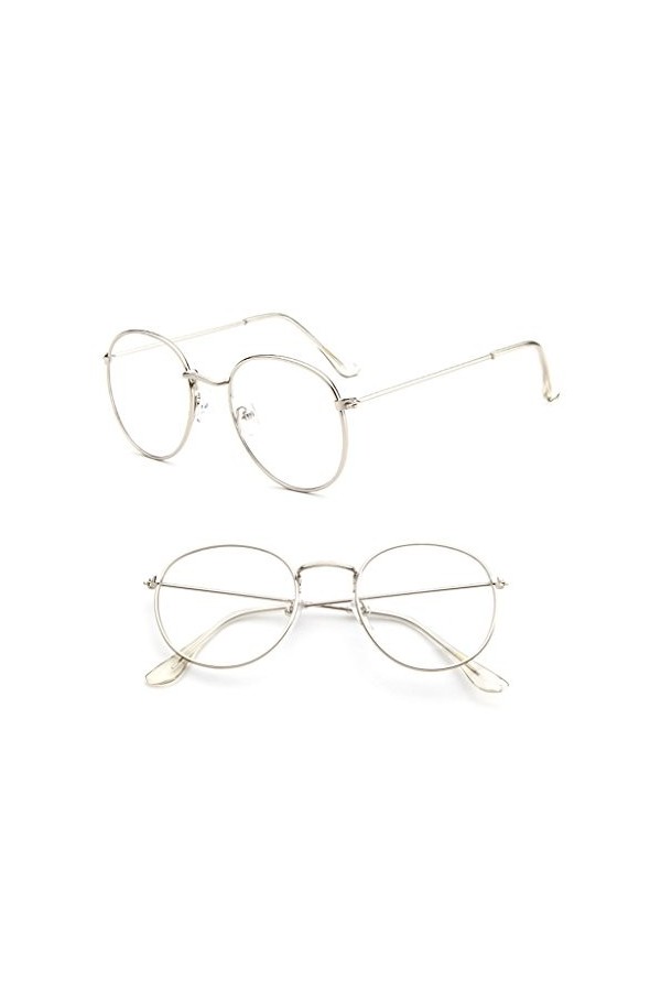 CHIHUOBANG Aock Vintage Hommes Femmes Lunettes En Métal Cadre Lunettes Lunettes Lunettes Ronde Lentille Optique