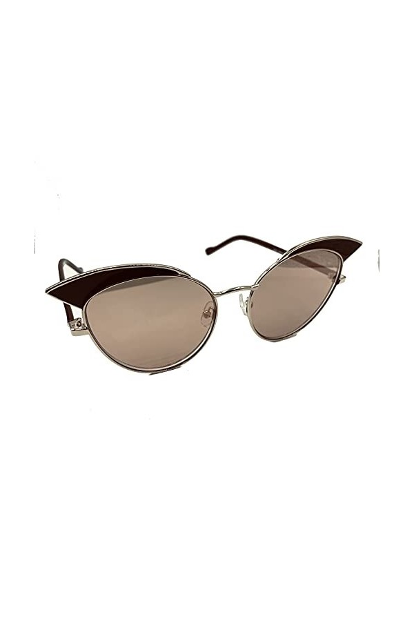 Galvani Lunettes de soleil pour femme modèle 17002 forme chat avec verres miroir, Noir/rose E543 2 h,
