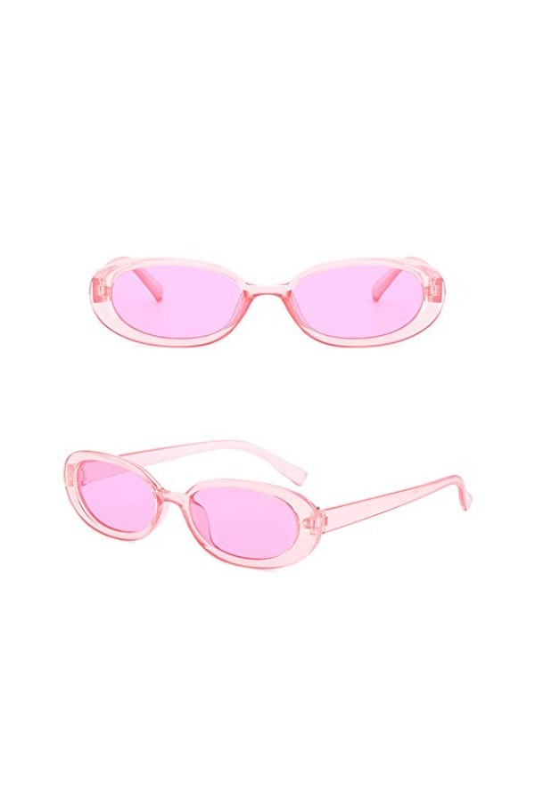 lijun Rétro Irrégulier Vélo Conduite Verre Vintage Unisexe Petit Cadre Ovale Lunettes De Soleil