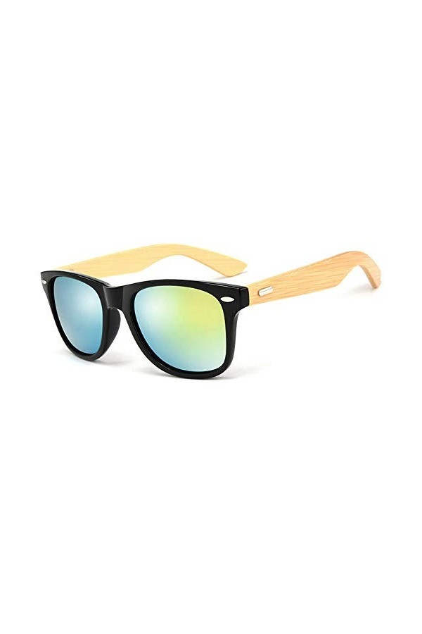 JoJody Lunettes De Soleil Uv400 - en Bois pour Hommes Et Femmes - Branches en Bambou - Lunettes en Bois avec éTui - DifféRent