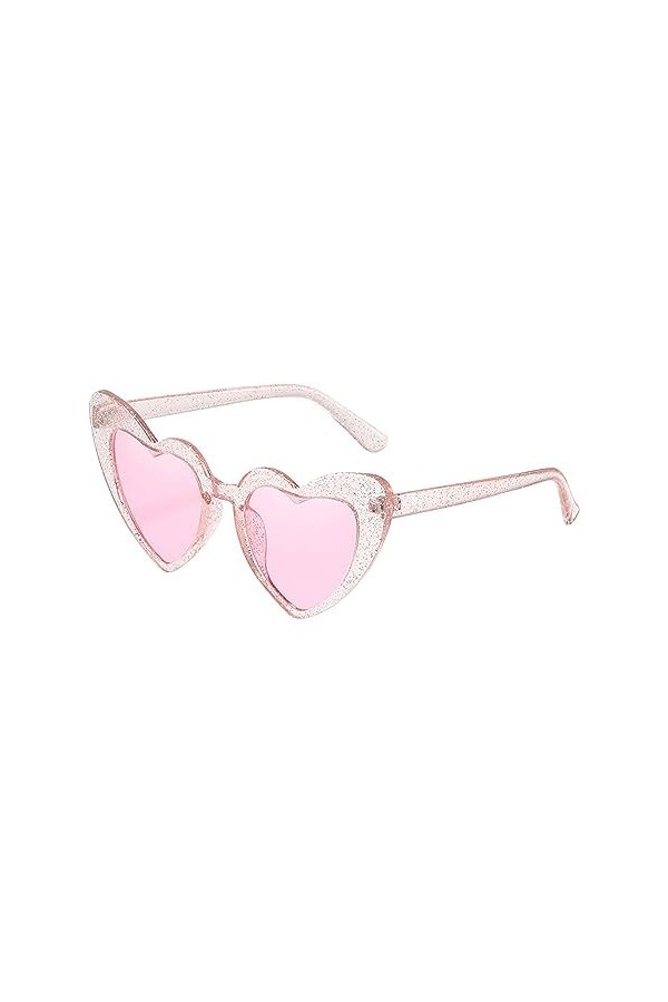 Aibyks Lunettes de soleil en forme damour pour femmes,Lunettes rétro colorées de style cœur avec protection UV - Lunettes de