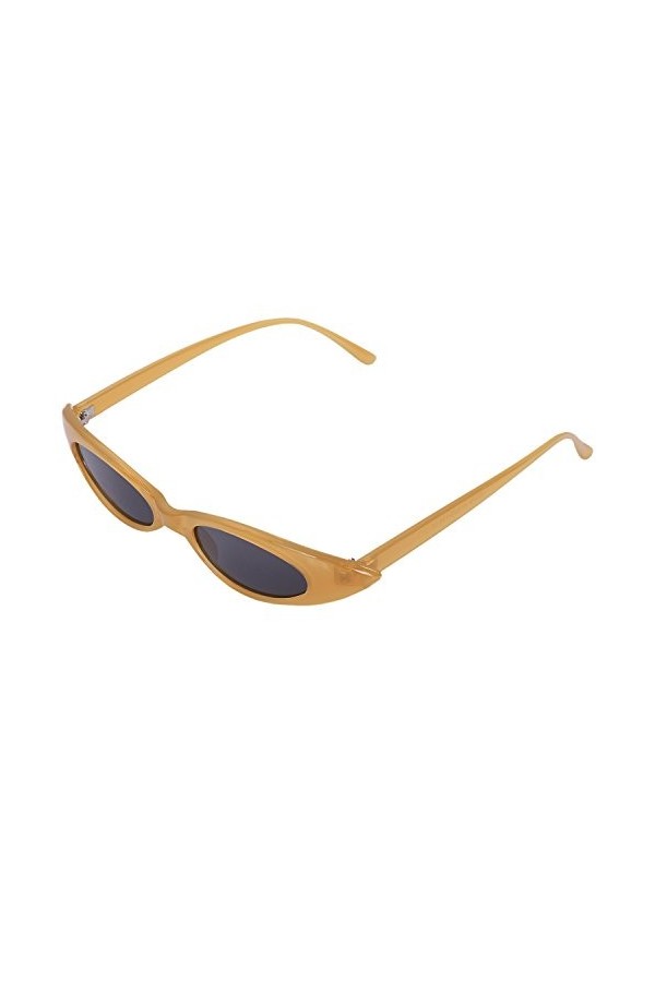 TAMOSH Lunettes de soleil ovales pour femme - Style rétro - Monture de petite taille - UV400 - Jaune, jaune, One Size