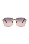 WSRRDRECVHi Lunettes de soleil carrées tendance vintage pour femme sans monture Lunettes de soleil de voyage Sh Eyewear perso