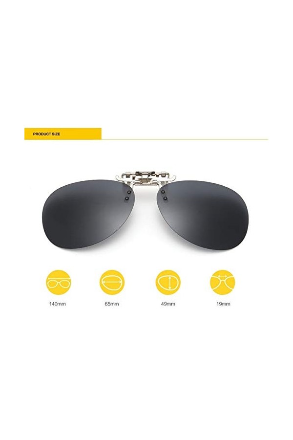 YeeHoo Lunettes de soleil neutres clip quotidien nuit vision polariseur anti-éblouissement conduite protectrice tir ski sport