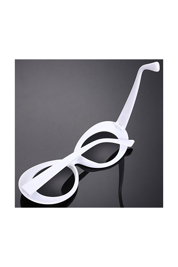 Yzibei Lunettes de Soleil ovales Vintage Femmes Retro Femelle Male Lunettes UV400 des Lunettes de Soleil S17022 Blanc
