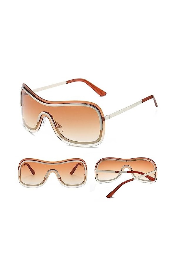 PW TOOLS lunettes soleil,Lunettes soleil surdimensionnées pour femmes - Lunettes soleil pêche à vélo avec protection UV, lune