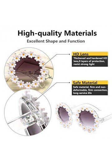 LANCHEN Classique Daisy Lunettes de Soleil Rondes Chic Femmes/Hommes Miroir Lunettes de Soleil UV400