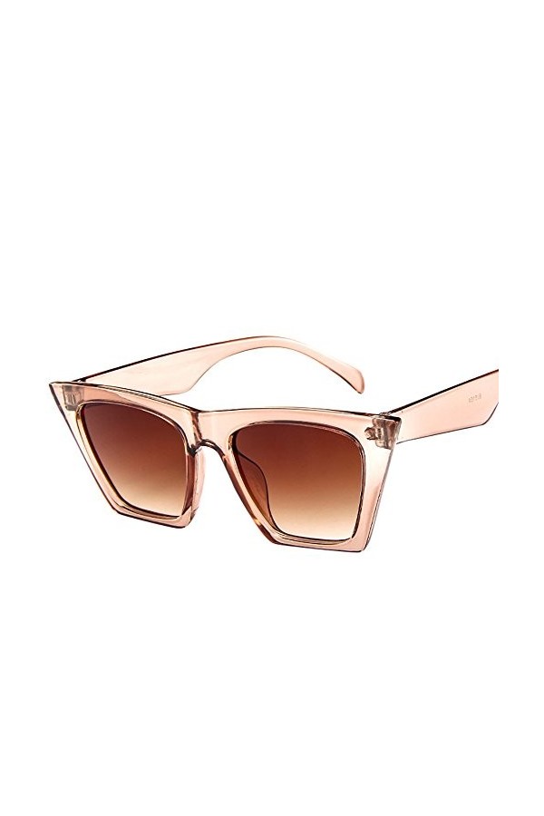 OIUHJN Lunettes de soleil surdimensionnées pour femme Style rétro rétro Effet miroir, beige, Taille unique