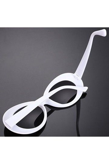 Baixia Lunettes de Soleil ovales Vintage Femmes Retro Mode Male Lunettes UV400 des Lunettes de Soleil S17022 Blanc