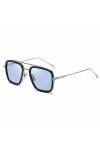 Greatangle-UK Lunettes de Soleil carrées rétro Portables pour Hommes et Femmes Lunettes de Soleil carrées rétro à lentille Pl