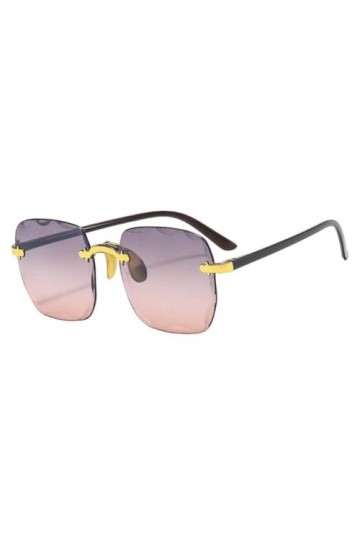 Wmool Lunettes de soleil tendance sans monture vintage en métal Lunettes de soleil personnalité Lunettes de soleil dété pola