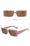 Lunettes de soleil carrées tendance pour femme - Transparentes - Personnalité - Lunettes de soleil colorées - Pour le tir - S