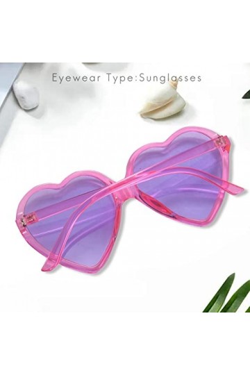 YYWE 90S Lunettes De La Mode Grandes Femmes Dame Filles Surdimensionnées Lunettes De Soleil en De Coeur Lunettes d Mignonnes