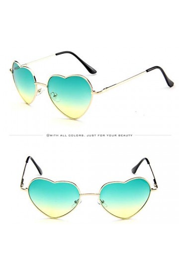 Lunettes de soleil en forme de cœur - Mode vintage - Lunettes de soleil polarisées - Rétro - Mode tendance - Cadre en métal -