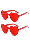 WLLHYF 2 paires de lunettes de fête en forme de cœur pour la Saint-Valentin sans monture Candy Lunettes de soleil transparent
