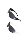 Piece UV400 Lunettes de soleil femme sans monture homme punk lunettes de soleil lunettes de soleil nuances 3D femme étoile ci