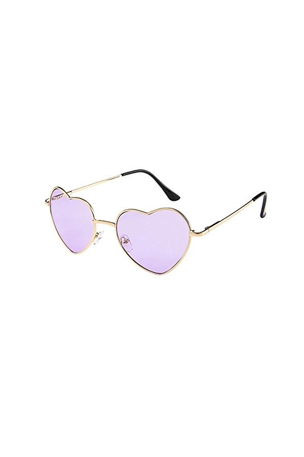 hunpta Lunettes de Soleil Homme Femme Cadre en métal pour Femme en Forme de cœur Lunettes de Soleil Lolita Amour, D