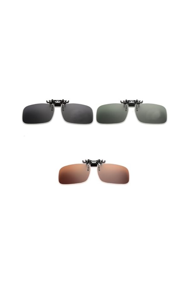 XIWUPO Lot de 3 embouts de lunettes de soleil pour porteurs de lunettes, clip sur lunettes de soleil, clip de lunettes de sol
