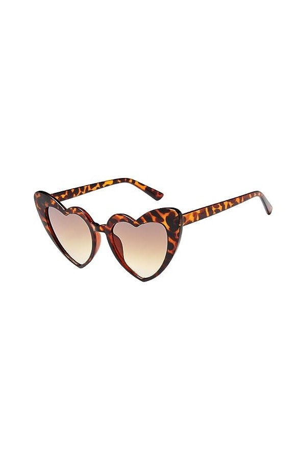heybb Lunettes de soleil coeur pour femme - Lunettes de soleil en forme damour rétro tendance surdimensionnées colorées - Lu