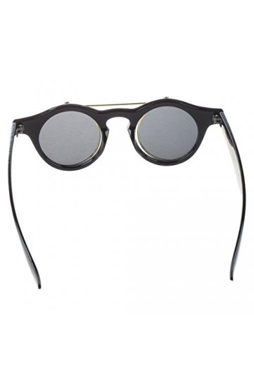 Mengmen Mignon Unisexe Gothique Lunettes Retro Lunettes Flip Up Ronde Lunettes de Soleil