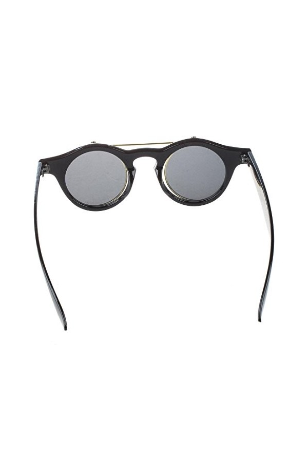 Mengmen Mignon Unisexe Gothique Lunettes Retro Lunettes Flip Up Ronde Lunettes de Soleil