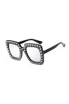 Lunettes de soleil pour femme tendance avec strass - Lunettes de soleil rétro - Lunettes de soleil carrées I3K0 - Lunettes de