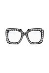 Lunettes de soleil pour femme tendance avec strass - Lunettes de soleil rétro - Lunettes de soleil carrées I3K0 - Lunettes de