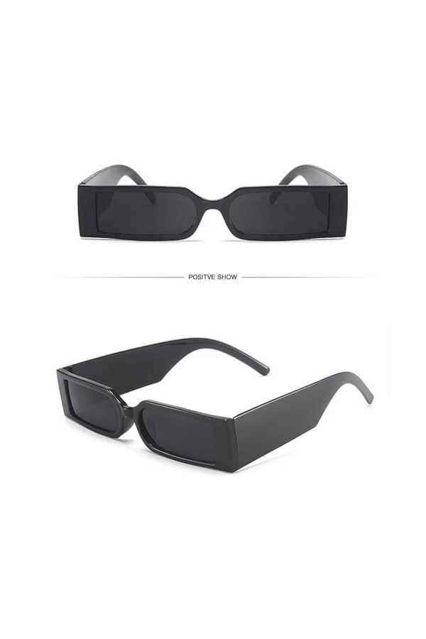 ZOHIKO Rétro Broadside Petites lunettes de soleil rectangulaires Hip Hop Fashion Brand Modern Swag Glasses Design sungl UV400