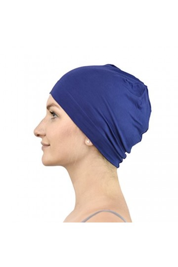 Jasmine Silk Bonnet de nuit unisexe en soie - Convient pour chimio et perte de cheveux - Chapeau carmani chimio cancer, bleu 