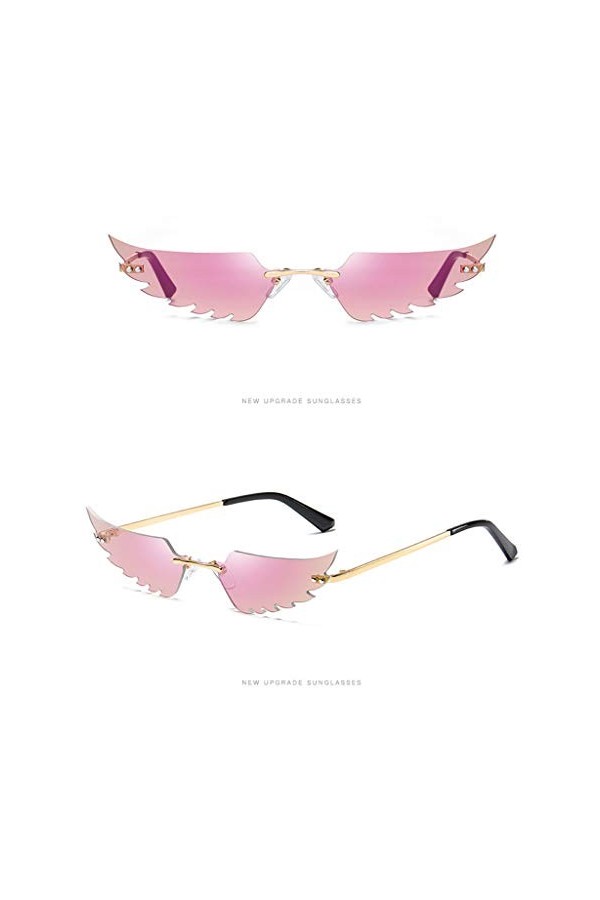 Lunettes de soleil pour homme et femme - Tendance - Rétro - Tendance - Tendance - Irrégulière - En forme dailes - Style rétr