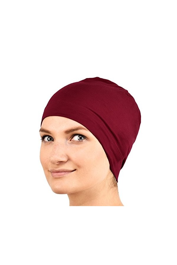 Jasmine Silk Bonnet de nuit unisexe en soie - Convient pour chimio et perte de cheveux - Chapeau carmani chimio cancer, bleu 