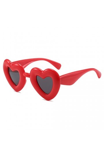 YAMEIZE Lunettes de Soleil à Monture Thick en Forme de Cœur - pour Femmes Hommes Retro Funny Love Heart Shaped Thick Lunettes