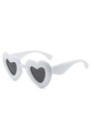 YAMEIZE Lunettes de Soleil à Monture Thick en Forme de Cœur - pour Femmes Hommes Retro Funny Love Heart Shaped Thick Lunettes
