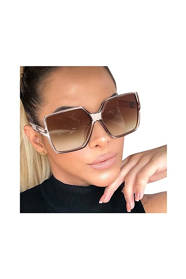 SHINEHUA Lunette De Soleil Rectangulaire Vintage Années 80 Lunettes De Fête Fantaisie pour Hommes Et Femmes Surdimensionnées 