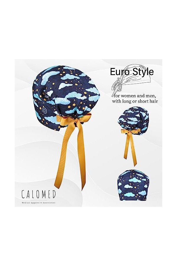 CALOMED Calot de Bloc Moderne Charlotte Chapeau Infirmière Bonnet en Tissu pour Personnels de Santé Euro Femme ou Homme Cheve
