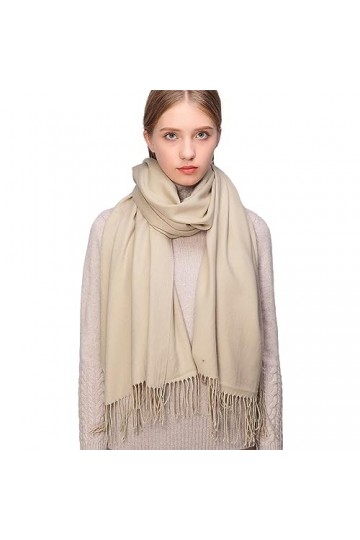 RIIQIICHY Cachemire Hiver Chaud Écharpe Pashmina Châle Wrap Pour Femmes et Hommes Beige Longues Grandes Écharpes Douces,Beige