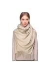 RIIQIICHY Cachemire Hiver Chaud Écharpe Pashmina Châle Wrap Pour Femmes et Hommes Beige Longues Grandes Écharpes Douces,Beige