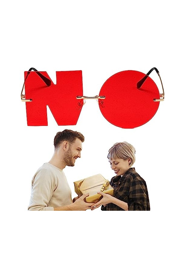 WOTEG soleil lettre NO,soleil en forme lettre | 2023 Lettre Aucune nouveauté Lunettes Conception sans monture Anti-UV Vision 