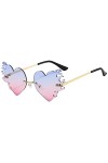 OIUHJN Lunettes de soleil femme vintage en forme de cœur vintage lunettes de soleil lunettes ton rétro irrégulières unisexe l