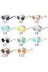 Peukerty Lunettes de soleil rondes en métal punk hommes et femmes lunettes de mode rétro vintage lunettes de soleil Uv400 ar