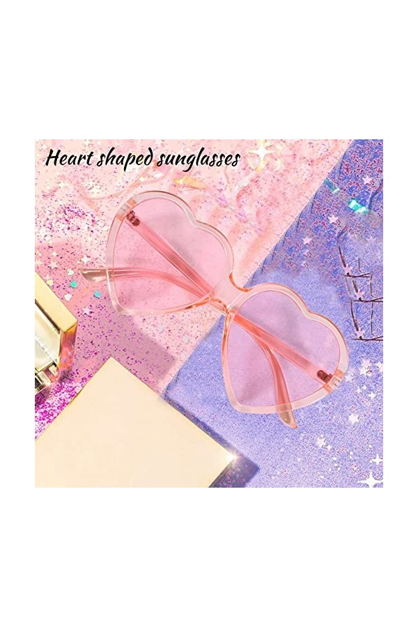 Uinfhyknd Années 90S Rétro Lunettes Mode Grandes Femmes Femmes Surdimensionnées Forme Rétro Lunettes de Soleil Mignon Amour L