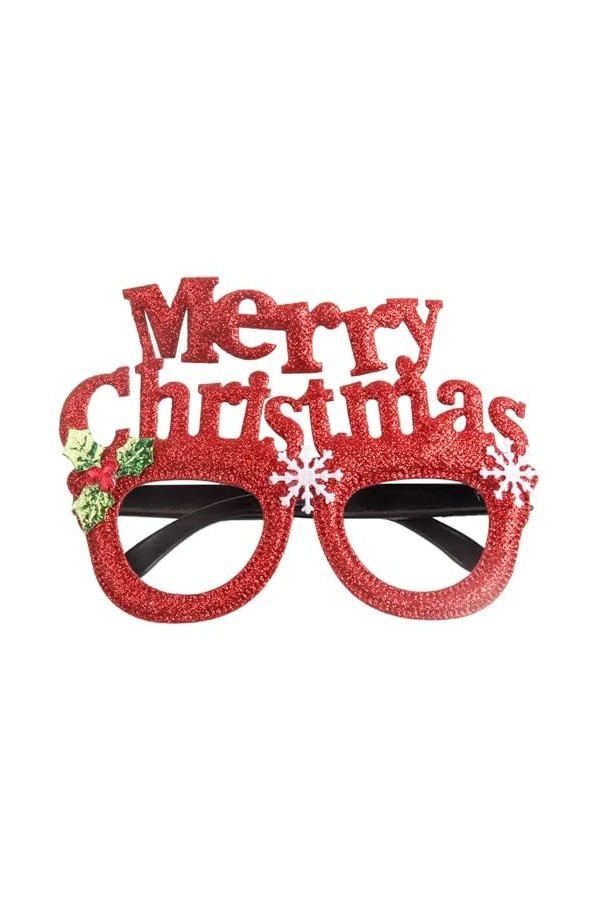 Lunettes de soleil carrées pour femme - Décoration de Noël - Lunettes de soleil étroites - Rouge - Taille unique